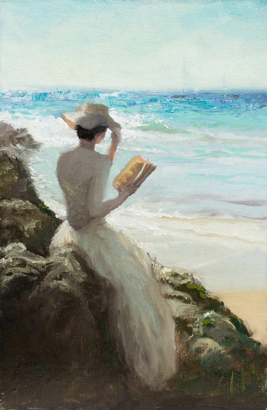 gary holding low tide light sea breeze lady reading